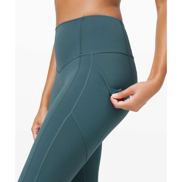 Lululemon All The Right Places Crop II Teal Athletic Leggings Women's Sz 2 - Picture 5 of 10